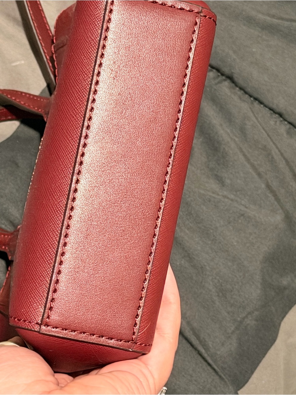Michael Kors Red Saffiano Leather Crossbody Tote with Card Pouch - Picture 5 of 5